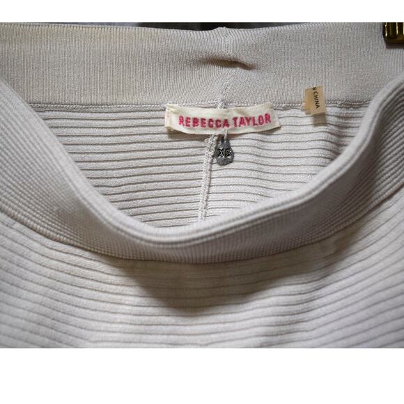 Rebecca Taylor Ribbed Knit Skirt Beige XS - Picture 2 of 3